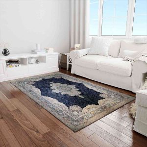 خرید فرش 700 شانه زمینه آبی کد 795