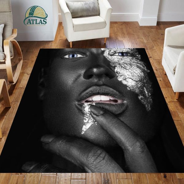 فرشینه مخمل طرح چهره کد 55026 فرشینه طرح چهره فروشگاه آنلاین فرش ماشینی | فرش کاشان