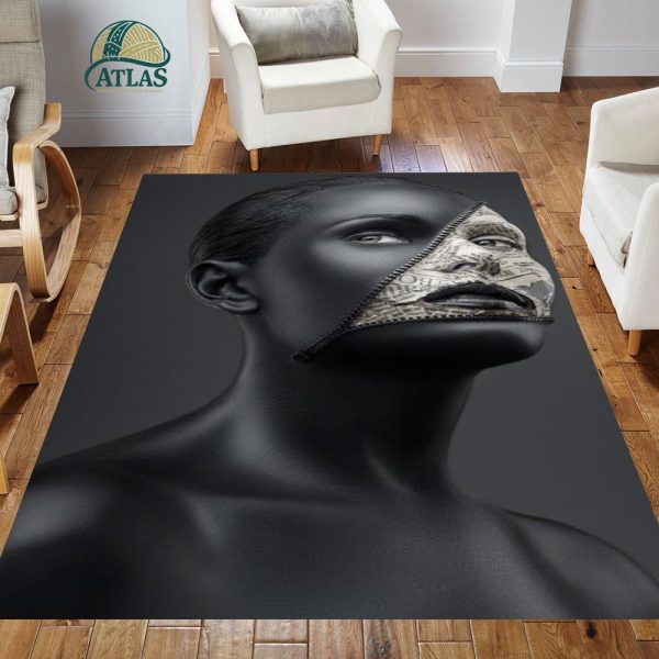 فرشینه مخمل طرح چهره کد 55028 فرشینه طرح چهره فروشگاه آنلاین فرش ماشینی | فرش کاشان
