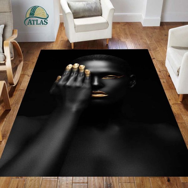 فرشینه مخمل طرح چهره کد 55032 فرشینه طرح چهره فروشگاه آنلاین فرش ماشینی | فرش کاشان