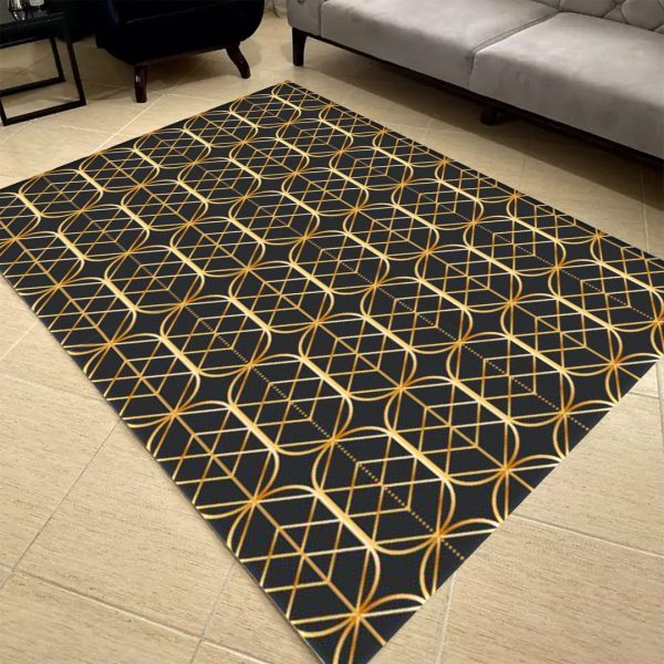 فرش مدرن طرح اشکال هندسی کد d-57211 فرشینه راهرویی فروشگاه آنلاین فرش ماشینی | فرش کاشان