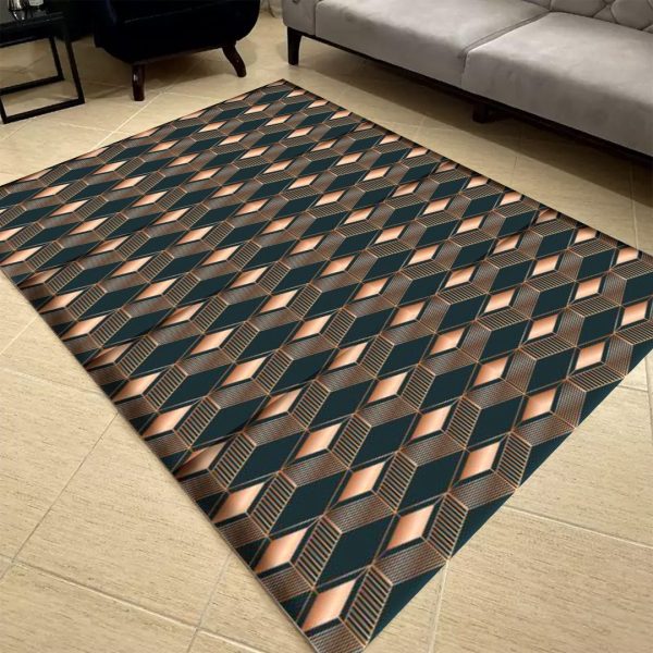 فرش مدرن طرح کاشی کد c-57238 فرشینه راهرویی فروشگاه آنلاین فرش ماشینی | فرش کاشان
