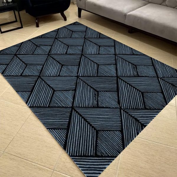 فرش مدرن طرح الگوی هندسی کد 57386-b فرشینه راهرویی فروشگاه آنلاین فرش ماشینی | فرش کاشان