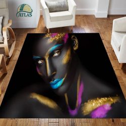 فرشینه مخمل طرح چهره کد 55104 فرشینه طرح چهره فروشگاه آنلاین فرش ماشینی | فرش کاشان