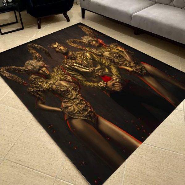فرشینه مخمل طرح چهره کد 55105 فرشینه طرح چهره فروشگاه آنلاین فرش ماشینی | فرش کاشان
