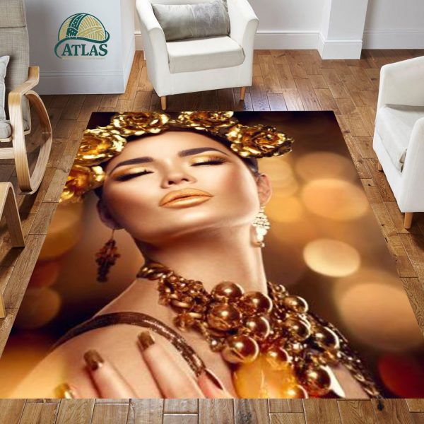 فرشینه مخمل طرح چهره کد 55109 فرشینه طرح چهره فروشگاه آنلاین فرش ماشینی | فرش کاشان