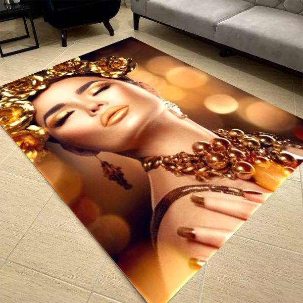 فرشینه مخمل طرح چهره کد 55109 فرشینه طرح چهره فروشگاه آنلاین فرش ماشینی | فرش کاشان