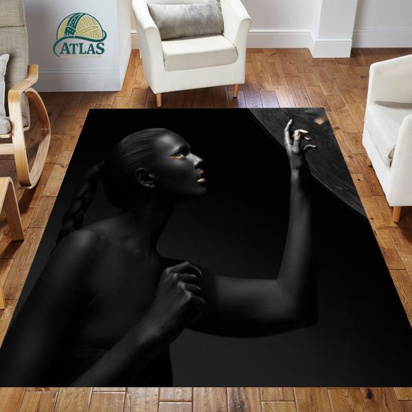 فرشینه مخمل طرح چهره کد 55117 فرشینه طرح چهره فروشگاه آنلاین فرش ماشینی | فرش کاشان