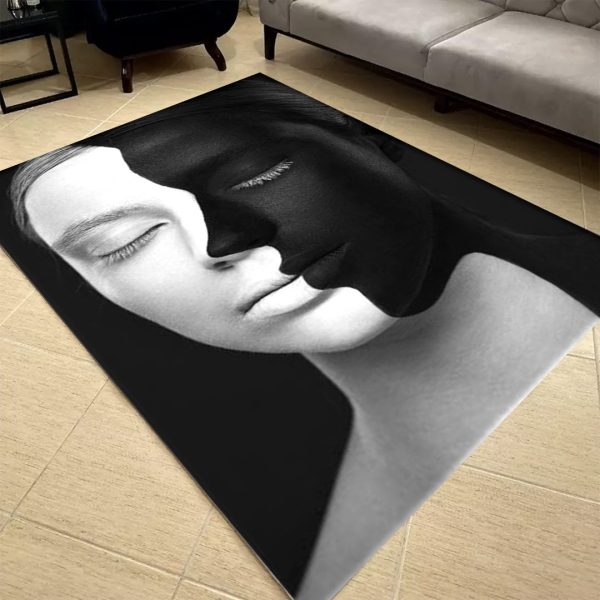 فرشینه مخمل طرح چهره کد 55014 فرشینه طرح چهره فروشگاه آنلاین فرش ماشینی | فرش کاشان