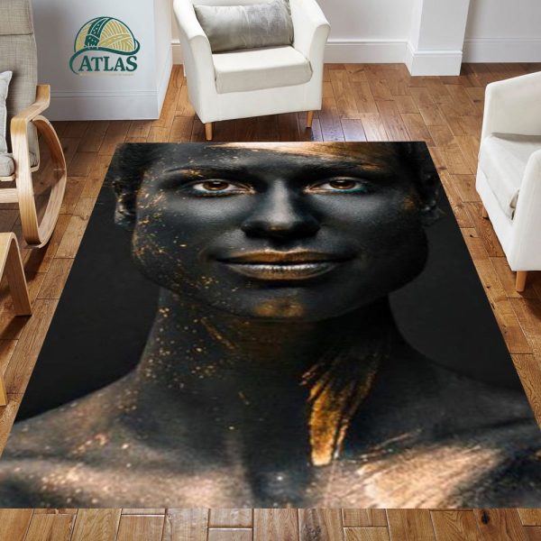 فرشینه مخمل طرح چهره کد 55038 فرشینه طرح چهره فروشگاه آنلاین فرش ماشینی | فرش کاشان