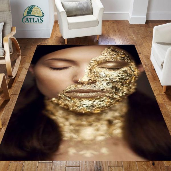 فرشینه مخمل طرح چهره کد 55039 فرشینه طرح چهره فروشگاه آنلاین فرش ماشینی | فرش کاشان