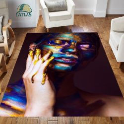 فرشینه مخمل طرح چهره کد 55048 فرشینه طرح چهره فروشگاه آنلاین فرش ماشینی | فرش کاشان