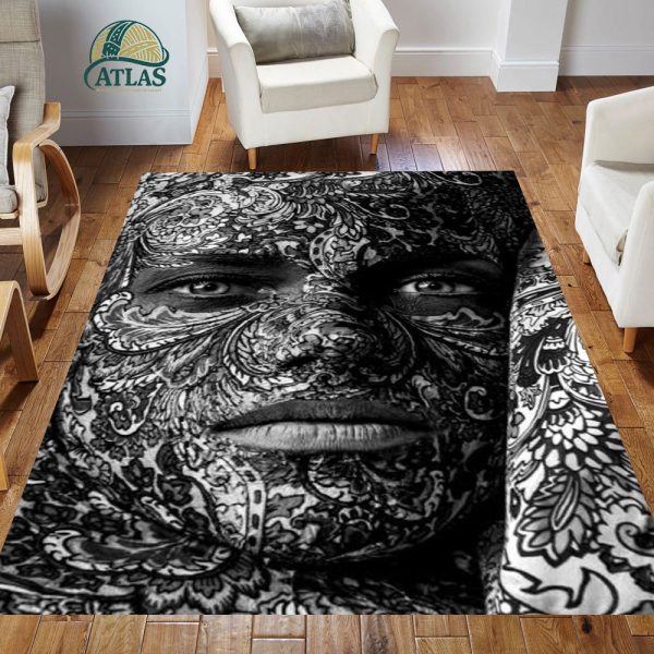 فرشینه مخمل طرح چهره کد 55056 فرشینه طرح چهره فروشگاه آنلاین فرش ماشینی | فرش کاشان