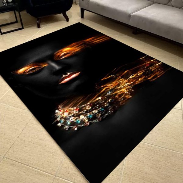 فرشینه مخمل طرح چهره کد 55064 فرشینه طرح چهره فروشگاه آنلاین فرش ماشینی | فرش کاشان