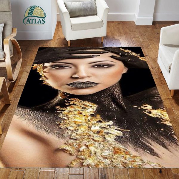فرشینه مخمل طرح چهره کد 55090 فرشینه طرح چهره فروشگاه آنلاین فرش ماشینی | فرش کاشان