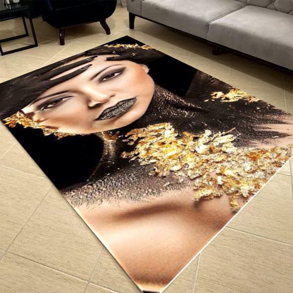 فرشینه مخمل طرح چهره کد 55090 فرشینه طرح چهره فروشگاه آنلاین فرش ماشینی | فرش کاشان