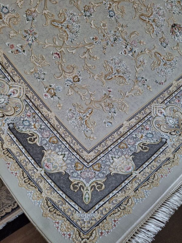 خرید فرش ماشینی 1200 شانه برجسته صدفی طرح نفیس فرش پر نقش و نگار فروشگاه آنلاین فرش ماشینی | فرش کاشان