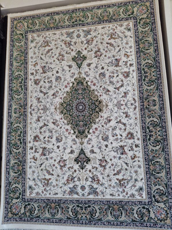 خرید فرش ماشینی 1200 شانه برجسته طرح اصفهان فرش پر نقش و نگار فروشگاه آنلاین فرش ماشینی | فرش کاشان