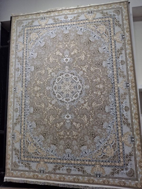 خرید فرش ماشینی 1200 شانه برجسته طرح ماهان بژ فرش پر نقش و نگار فروشگاه آنلاین فرش ماشینی | فرش کاشان 4