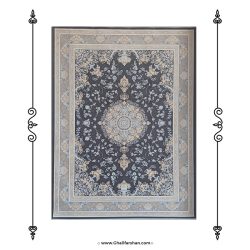 خرید فرش ماشینی 1200 شانه برجسته طرح ترلان رنگ دودی فرش پر نقش و نگار فروشگاه آنلاین فرش ماشینی | فرش کاشان